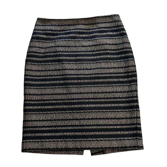 Ann Taylor Loft Tweed pencil Skirt Size 4 navy Blue/Gray - Picture 1 of 11